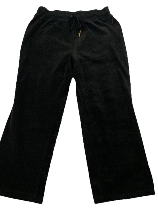 Calvin Klein Pants - Calvin Klein Velour Pants Women's 1X Black Pull On Elastic Waist Comfy Wide Leg